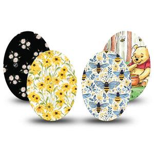 ExpressionMed Sunny Medtronic Guardian Enlite Universal Oval, 4-Pack Tape bright summer colors Best Covers for CGM