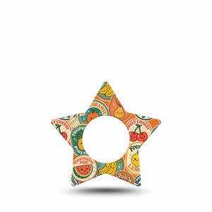 ExpressionMed Fruit Stickers Freestyle Libre, Libre 2 Plus, and Abbott Lingo Star, Single Tape Retro fruits Decorative Patch for CGM