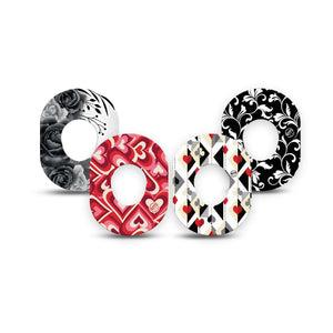 ExpressionMed Ace of Style Variety Pack Dexcom G7 Mini Tape, Dexcom Stelo Glucose Biosensor System, 4-Pack Tape Variety Face Card Inspired Prints, Patch Continuous Glucose Monitor Design