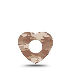 ExpressionMed Desert Camo Infusion Set Heart Shape Tape 5-Pack Desert Style Adhesive Tape Continuous Glucose Monitor Design