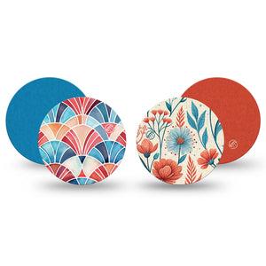 ExpressionMed Teal Rouge Freestyle Libre 3 and Libre 3 Plus OverPatch, 4-Pack Tape red teal aesthetic Plaster for CGM