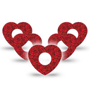 ExpressionMed Roses Infusion Heart, 10-Pack Valentines roses Adhesive Tape For Pump