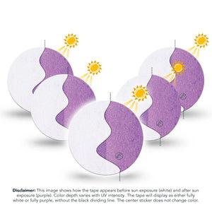 ExpressionMed Solar Violet Freestyle Libre 3 and Libre 3 Plus Overpatch, 5-Pack Tape Color-Changing in Sunlight, Adhesive Patch CGM Design