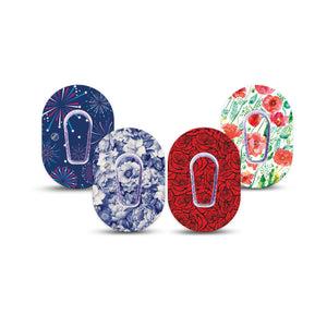 ExpressionMed Heritage Floral Dexcom G6 Mini, tape and sticker  classic botanical pattern Waterproof Adhesive Tape for CGM