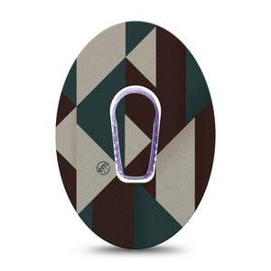 ExpressionMed Timberline  Dexcom G6, Single Tape and Single Sticker Triangular pattern Sensor Cover for Continuous Glucose Monitor