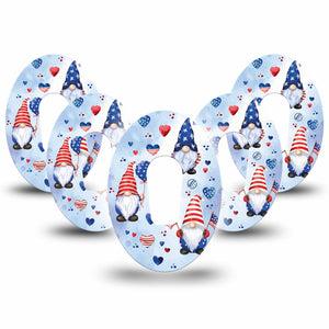 ExpressionMed Summer Gnomies Dexcom G6 Tape 5-Pack 4th of july florals Plaster CGM Design