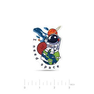 ExpressionMed Astronaut Decal Sticker Bear Cartoon Space Man, Decal Sticker Only