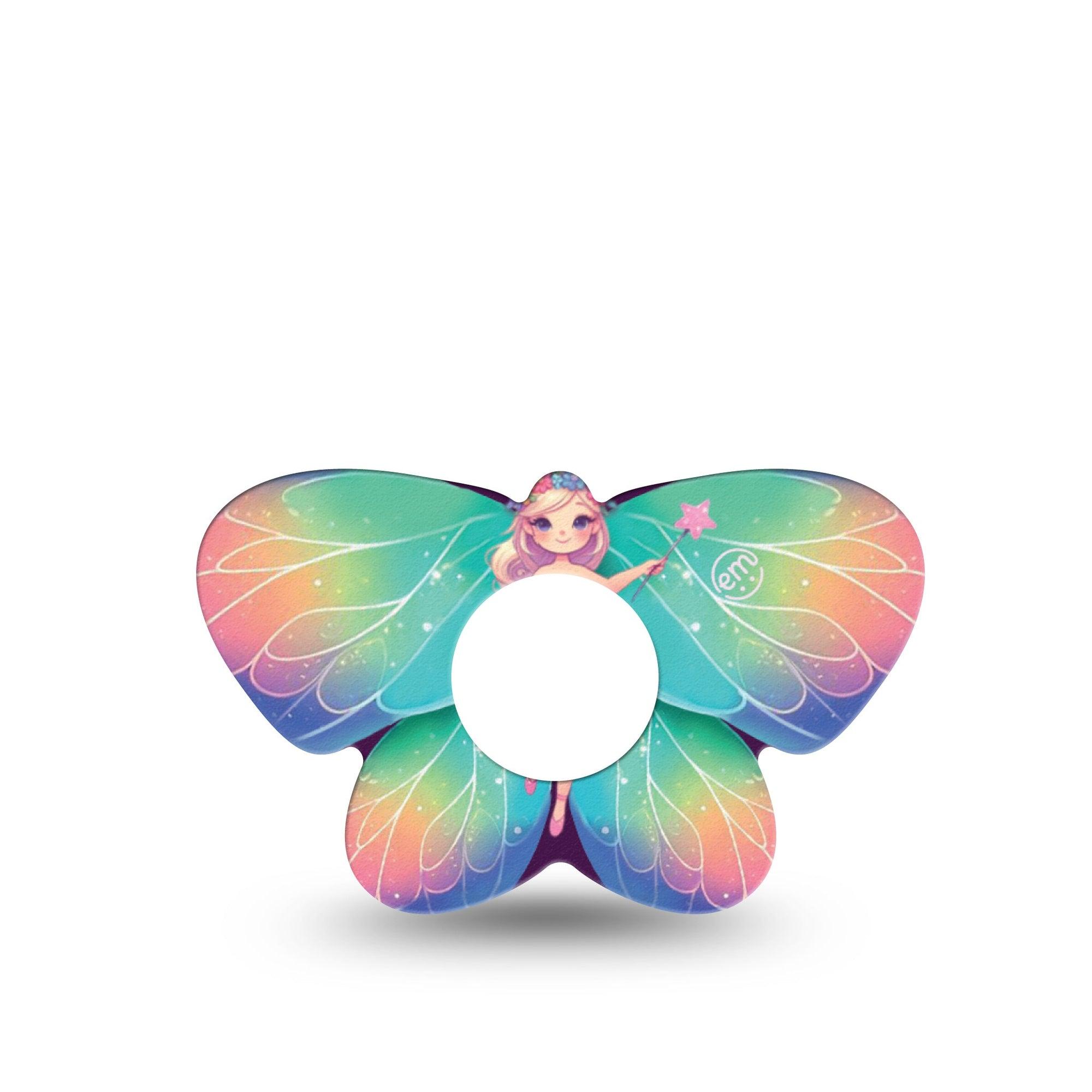 ExpressionMed Fairy Infusion Set Butterfly Shape Tape 5-Pack Tape Fairy Pixie With Wand, Plaster Continuous Glucose Monitor Design