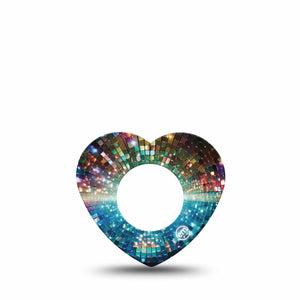 ExpressionMed Disco Lights Freestyle Libre, Libre 2 Plus, and Abbott Lingo Heart, Single Tape Retro glow design Overlay Tape for CGM