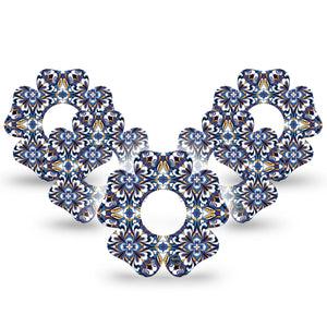 ExpressionMed Moroccan Tile Infusion Set Flower Shape Tape 10-Pack Tape Handmade Mosaic, Plaster Continuous Glucose Monitor Design