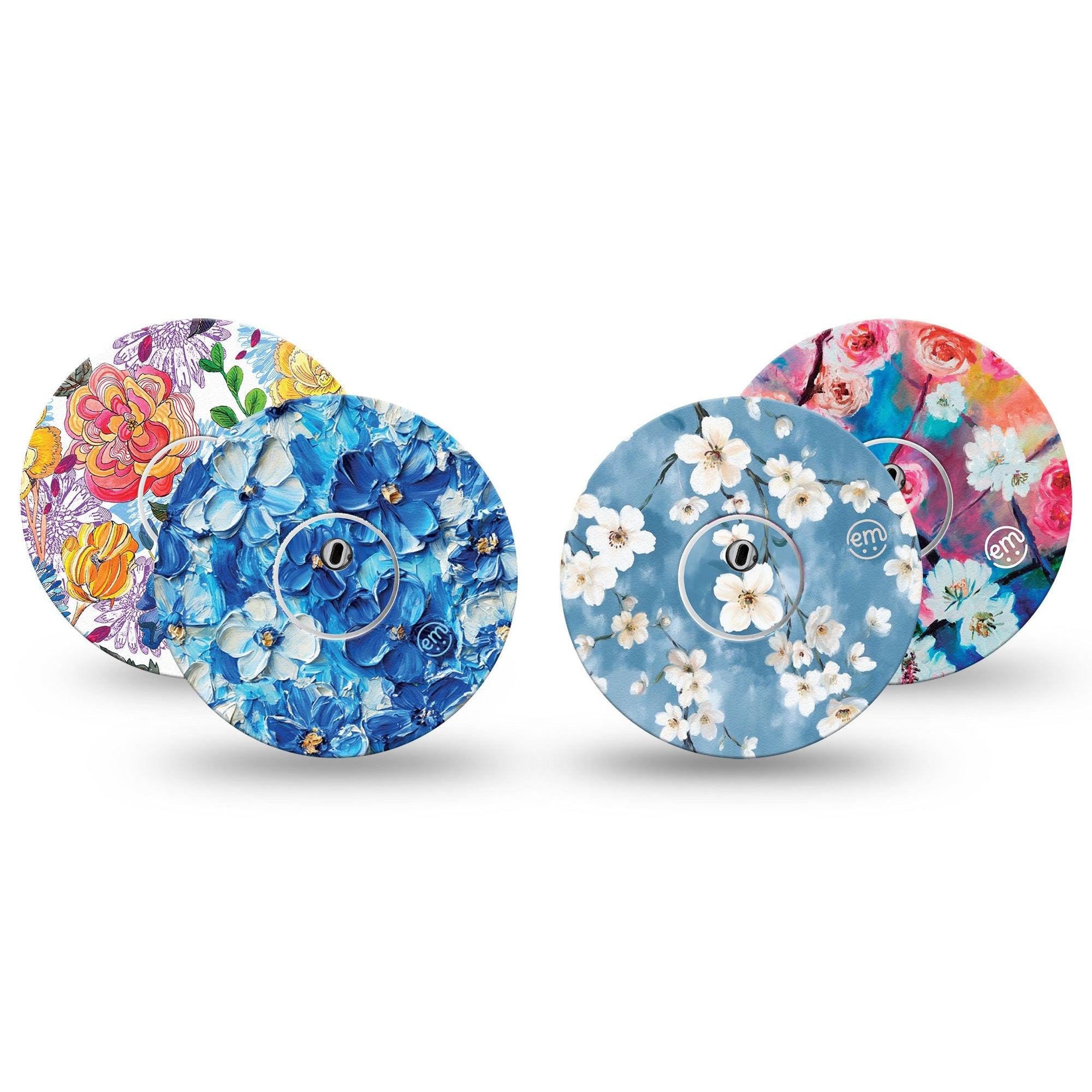 ExpressionMed Sakura Sky Variety Pack Freestyle Libre 3 and Libre 3 Plus Tape 4-Pack Tape and 4-Pack Sticker Variety Cherry Blossom Dreams, Adhesive Tape Continuous Glucose Monitor Design