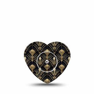 ExpressionMed Midnight Deco Freestyle Libre, Libre 2 Plus, and Abbott Lingo Heart, Single Tape and Single Sticker 1920 art style Decorative Adhesive Tape for CGM