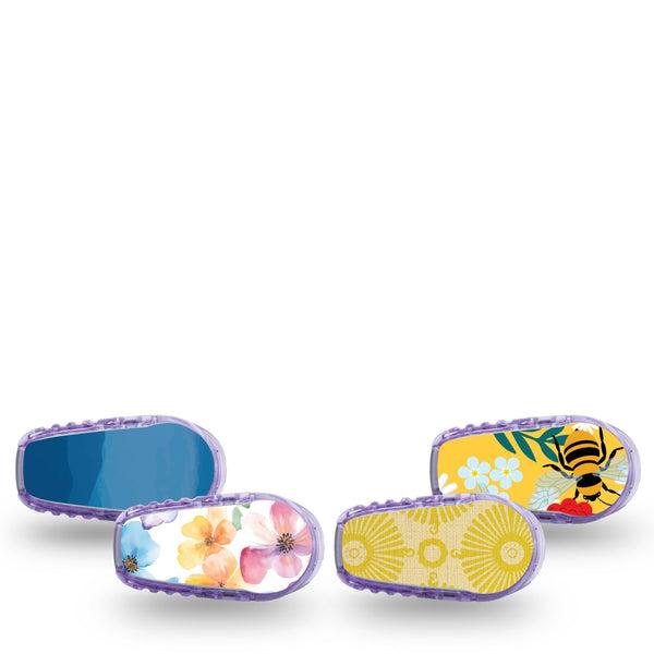 ExpressionMed Summer Brights Dexcom G6 Sticker, 4-Pack Sticker Airy spring prints Adhesive Tape for CGM