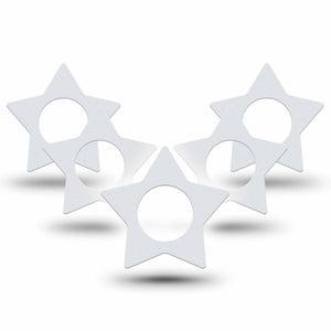 ExpressionMed White Freestyle Libre 2 and Libre 2 Plus Star Shape Tape, Abbott Lingo, 5-Pack Tape Clean Surface, Adhesive Tape CGM Design