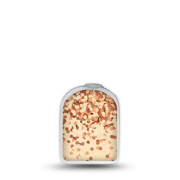 ExpressionMed Champagne Shimmer Omnipod Surface Center Sticker Single Sticker Golden Sparkle Vinyl Decoration Pump Design