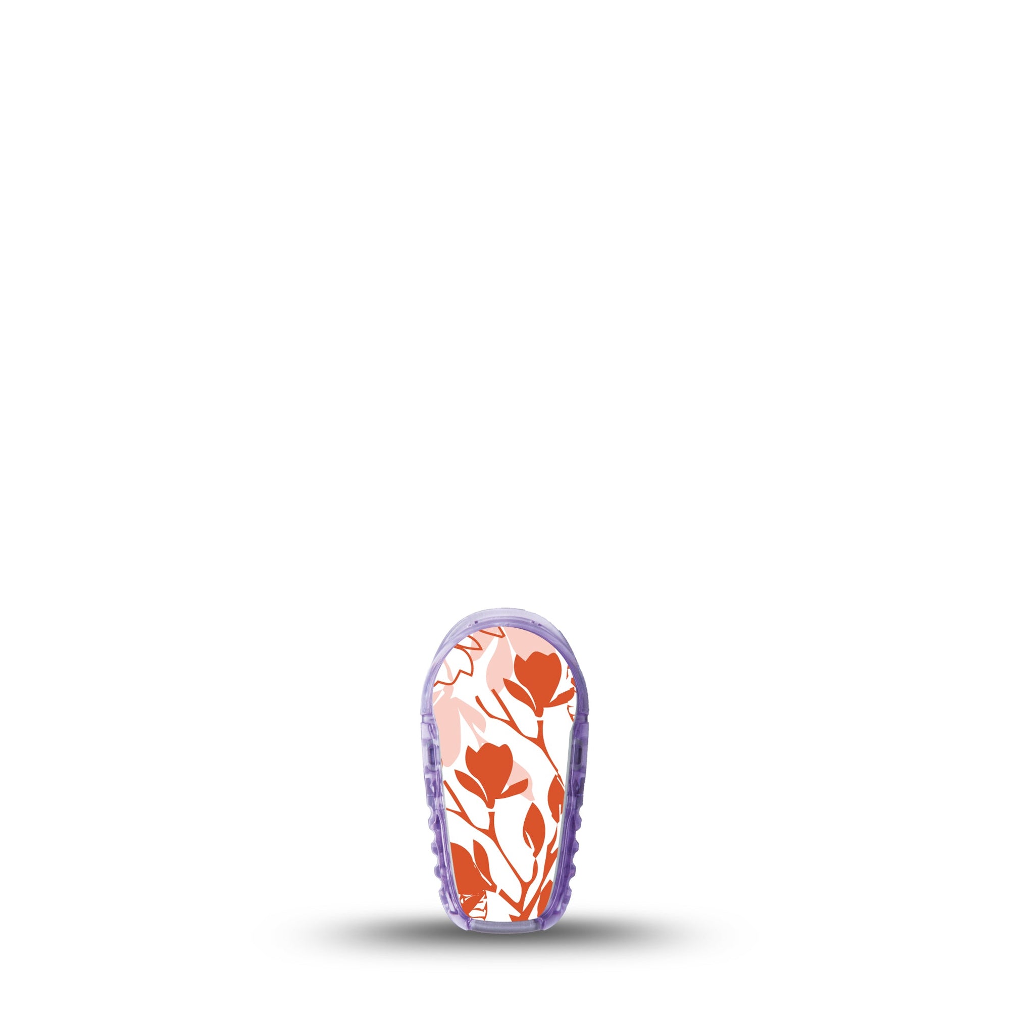 ExpressionMed Lava Coil Floral Dexcom G6 Sticker Single Sticker Only Decorated Orange Snake Plant, Decorative Decal CGM Design