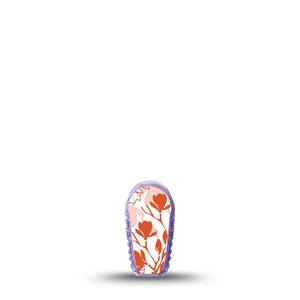 ExpressionMed Lava Coil Floral Dexcom G6 Sticker Single Sticker Only Decorated Orange Snake Plant, Decorative Decal CGM Design