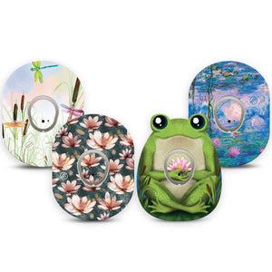 ExpressionMed Pondside Variety Pack Dexcom G7 Tape, Dexcom Stelo Glucose Biosensor System, 4-Pack Tape and 4-Pack Sticker Variety Relaxing Pond Mix, Overlay Tape CGM Design