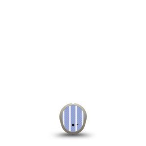 ExpressionMed Blue Stripes Dexcom G7 and Dexcom Stelo Glucose Biosensor System Sticker, Single Sticker Peaceful blue white stripes Decorative Patch for Continuous Glucose Monitor