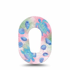 ExpressionMed Turtley One-derful Dexcom G6 Mini, Single Tape Hibiscus florals Adhesive Tape for CGM