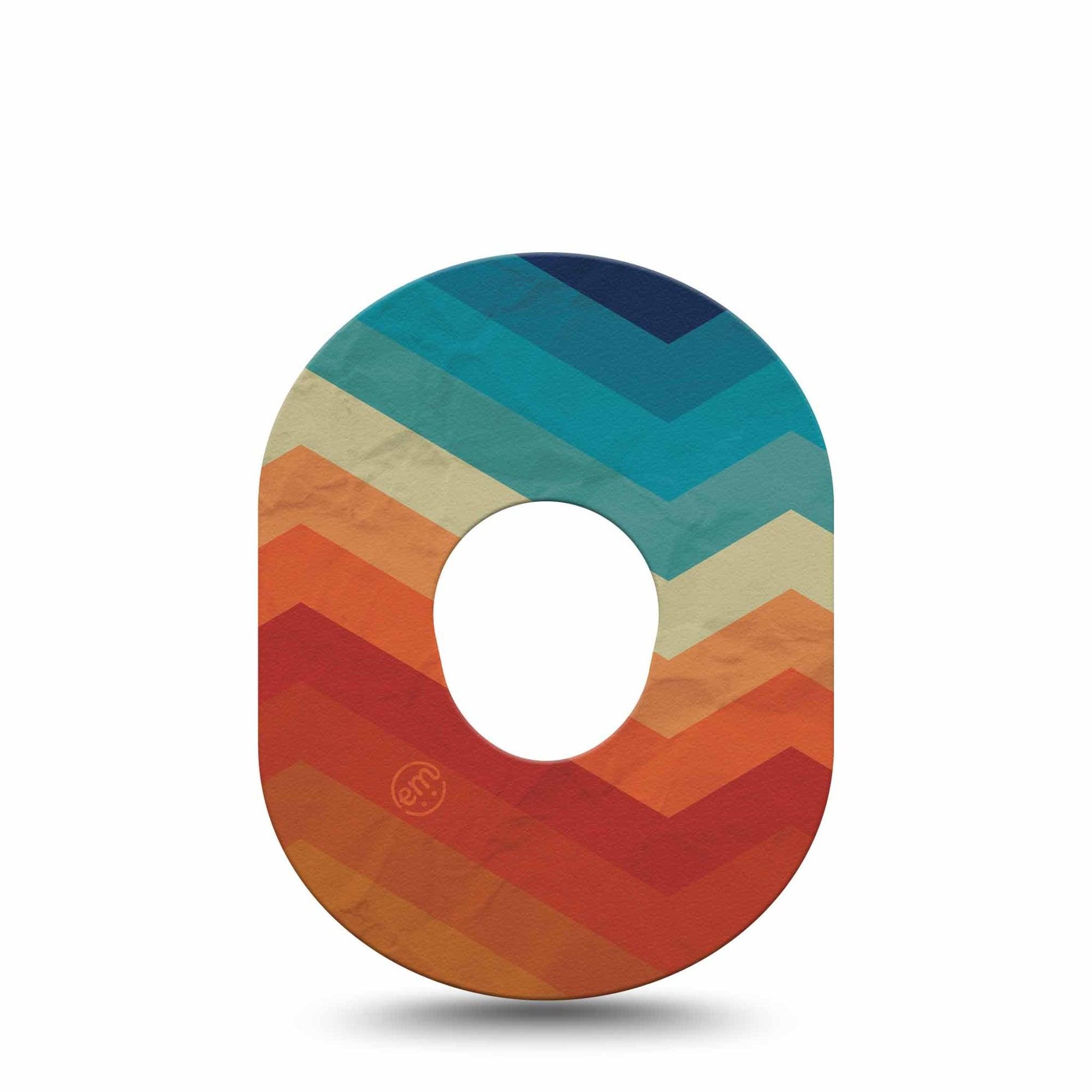 ExpressionMed Retro Winter Coat Dexcom G7 Tape, Dexcom Stelo Glucose Biosensor System, Single Tape Geometric Retro Print, Overlay Tape CGM Design