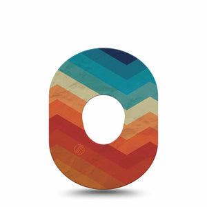 ExpressionMed Retro Winter Coat Dexcom G7 Tape, Dexcom Stelo Glucose Biosensor System, Single Tape Geometric Retro Print, Overlay Tape CGM Design