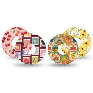 ExpressionMed Sweet Stickers Freestyle Libre 3 and Libre 3 Plus, 4-Pack Tape Adorbale fruits and florals Best Covers for CGM