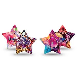 ExpressionMed Prism Ink Freestyle Libre, Libre 2 Plus, and Abbott Lingo Star, tape and sticker multicolor abstract design Waterproof Sensor Cover for CGM