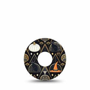 ExpressionMed Art Deco Halloween Freestyle Libre 3 and Libre 3 Plus Tape, Single Tape Art Deco Era Halloween, Adhesive Tape Continuous Glucose Monitor Design