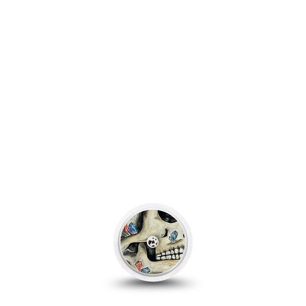 ExpressionMed Crystal Skulls Freestyle Libre Sticker, Abbott Lingo, Single Sticker Magical Crystal Decorated Bonehead Vinyl Graphics Continuous Glucose Monitor Design