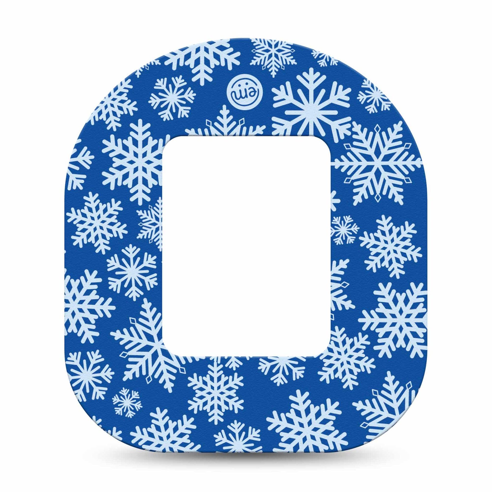 ExpressionMed Snowflake Tandem Mobi Single Tape Blue Snowflakes Pump Patch Design