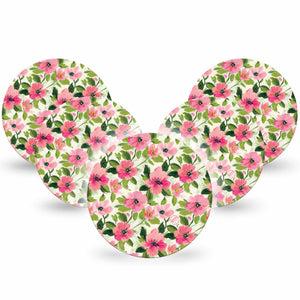 ExpressionMed Painter’s Cosmos Freestyle Libre, Libre 2 Plus, and Abbott Lingo OverPatch, 5-Pack Painted pink blossoms Best Covers for CGM