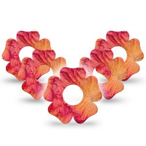 ExpressionMed Ruffles Infusion Flower, 10-Pack Sunset color floral Fixing Ring Patch For Pump