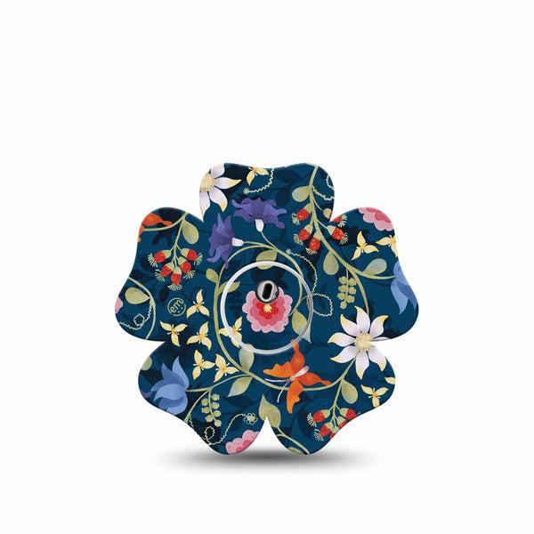 ExpressionMed Floral Folklore Freestyle Libre 3 Flower Shape Tape Single Tape and Single Sticker Floral Fable Themed  CGM Design
