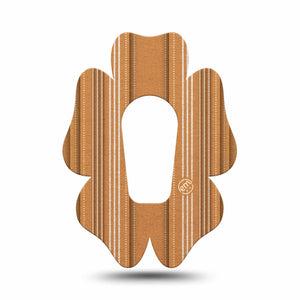 ExpressionMed Golden Oxford Dexcom G6 Flower, Single Tape Textile inspired Overlay Tape for CGM