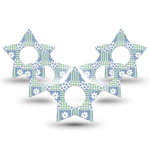 ExpressionMed Patchwork Flowers Infusion Star, 10-Pack Floral plaid Waterproof Sensor Cover For Pump