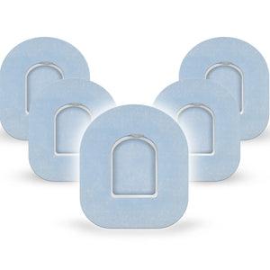 ExpressionMed Light Wash Jeans Omnipod Tape, 5-Pack Tape and 5-Pack Sticker Color Sample Inspired, Adhesive Patch Pump Design