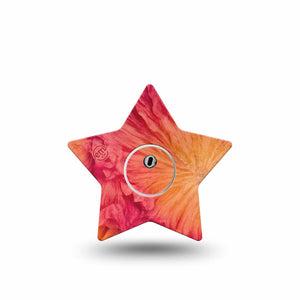 ExpressionMed Ruffles Freestyle Libre 3 and Libre 3 Plus Star, Single Tape and Single Sticker Warm sunset tones Fixing Ring Tape for CGM
