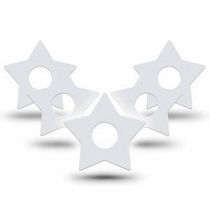 ExpressionMed White Freestyle Libre 3 and Libre 3 Plus Star Shape Tape 5-Pack Tape Crisp Texture, Patch CGM Design