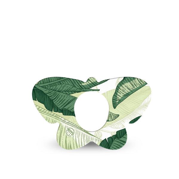 ExpressionMed Palm Leaf Dexcom G7 and Dexcom Stelo Glucose Biosensor System Butterfly, Single Tape Green leaf Overlay Tape for CGM