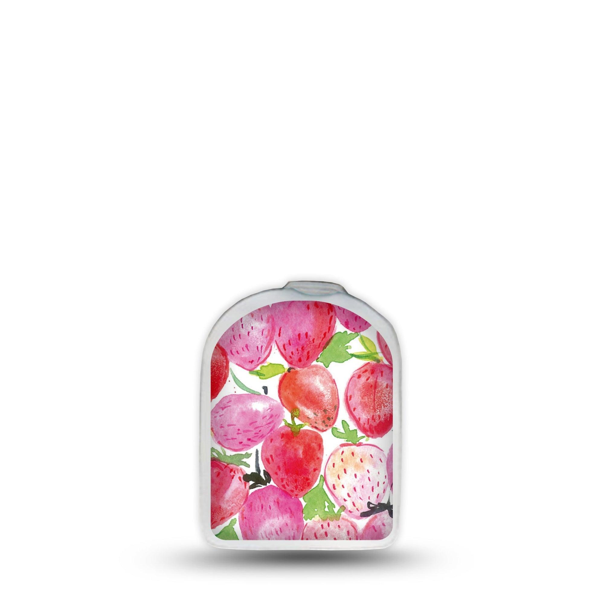 ExpressionMed Strawberry Crush Omnipod Surface Center Sticker Single Sticker Watercolor Strawberry Vinyl Decoration Pump Design