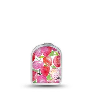 ExpressionMed Strawberry Crush Omnipod Surface Center Sticker Single Sticker Watercolor Strawberry Vinyl Decoration Pump Design