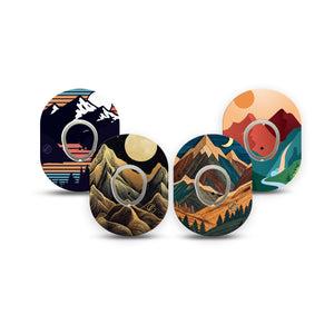 ExpressionMed Mountain Escapade Dexcom G7 and Dexcom Stelo Glucose Biosensor System Mini, tape and sticker  outdoor adventure mountain aesthetic Adhesive Tape for CGM