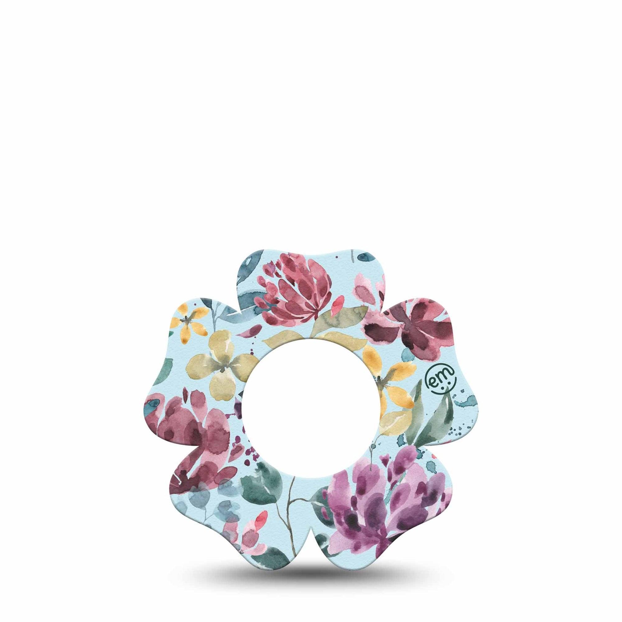 ExpressionMed Botanical Blooms Freestyle Libre 2 Flower Shape Tape, Abbott Lingo, Single Floral Paradise Fixing Ring Tape CGM Design