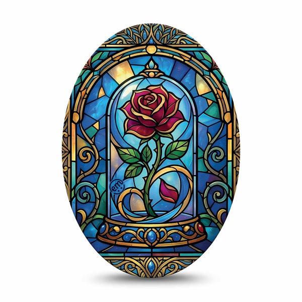 ExpressionMed Enchanted Rose Medtronic Guardian Enlite Universal Oval, Single Tape beauty and the beast rose Vinyl Decoration for CGM