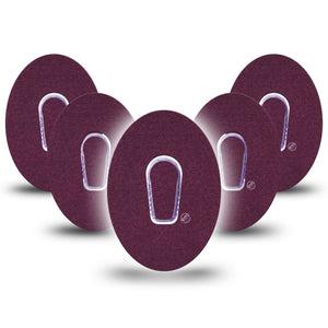 ExpressionMed Wine Red Dexcom G6 Tape, 5-Pack Tape and 5-Pack Sticker Basic Color, Plaster Continuous Glucose Monitor Design