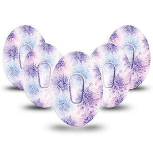 ExpressionMed Wisteria Fade Dexcom G6, 5-Pack Tape and 5-Pack Sticker Pattern floral Decorative Decal for CGM