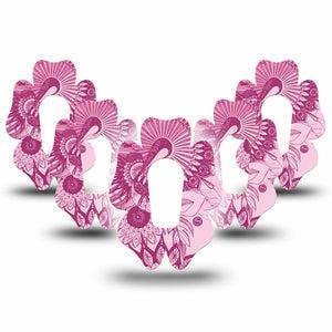ExpressionMed Magenta Dani Dexcom G6 Flower Shape Tape 5-Pack Tape Chic Dani, Adhesive Patch Continuous Glucose Monitor Design