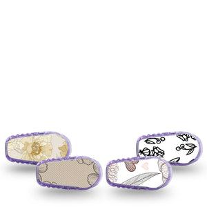 ExpressionMed Neutral Botanics Dexcom G6 Sticker, 4-Pack Sticker minimal floral pattern Adhesive Tape for CGM