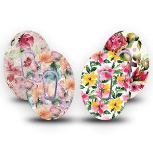 ExpressionMed Fragile Flowers Dexcom G6 Sticker and Tape,  Muted Pink Petals, Vinyl Sticker and Tape Design CGM Design